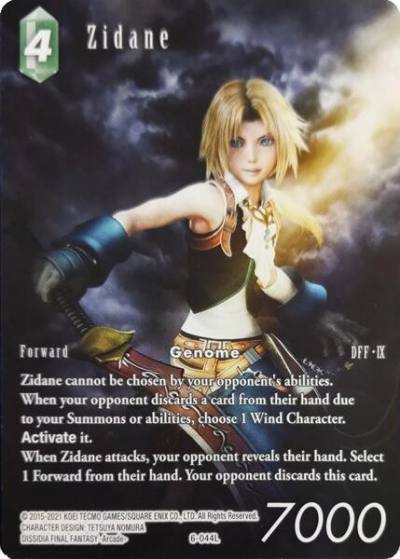 Zidane Full Art 6-044L Deck Exclusive Cards Final Fantasy card