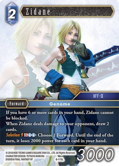 Zidane 8-115L Opus VIII Final Fantasy card