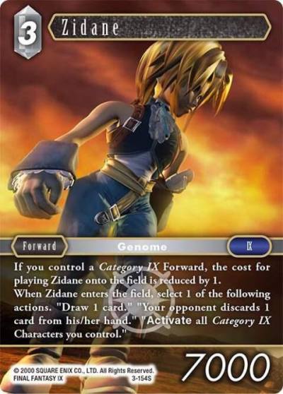 Zidane Starter 3-154S Opus III Final Fantasy card