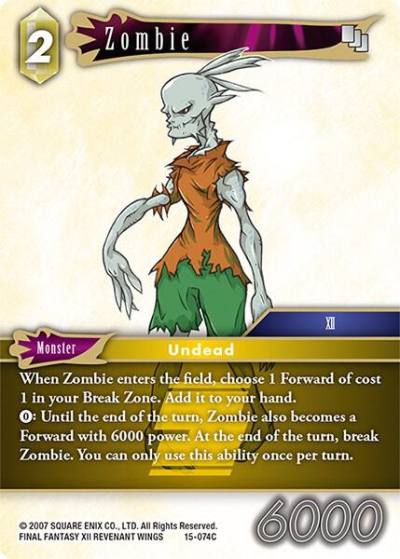 Zombie 15-074C Crystal Dominion Final Fantasy card